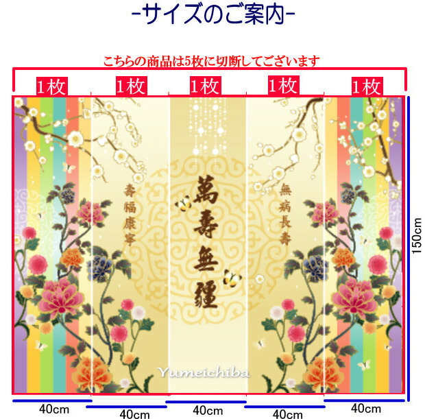 還暦長寿お祝い屏風の様な背景幕・万寿無彊・ゴールド