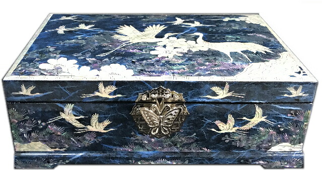 ジュエリーケース 螺鈿 ヴィンテージ ジュエリーボックス 小箱 螺鈿の宝石箱 梅に樫鳥（かしどり