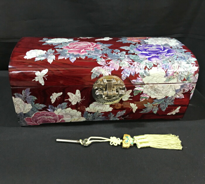 螺鈿が際立つ華やかなデザインが素敵な宝石箱 螺鈿の高級ジュエリーボックス キムイングム先生作 Jewelrybox 38 S ギフト