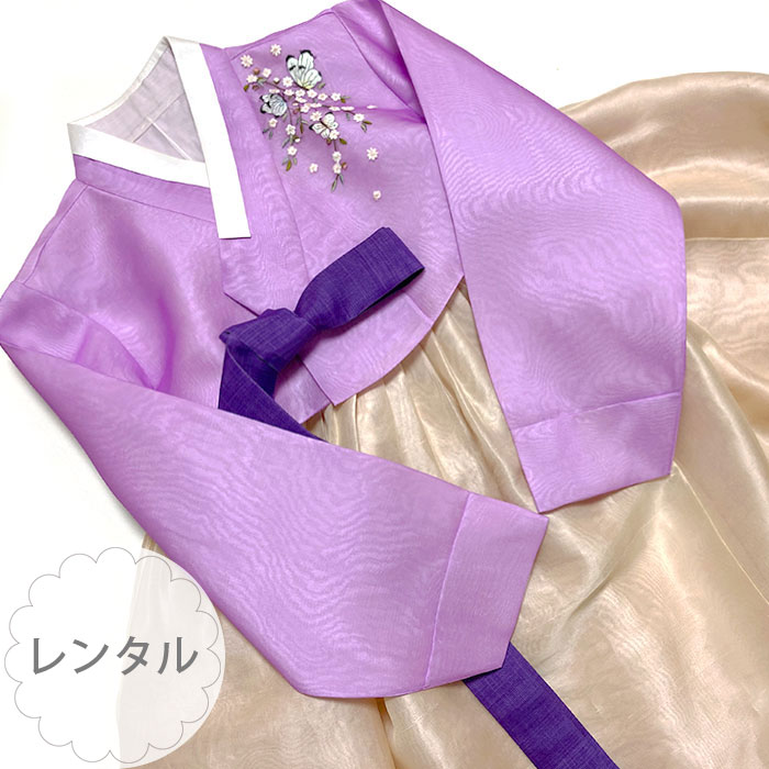 【レンタル】44_チマチョゴリレンタル韓服シルク_バスト81～91cm_身長+靴高さ157～161cm■o-rental-s-44-s