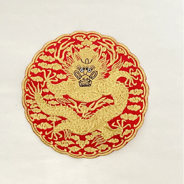 楽天市場】刺繍ワッペン・四角金双竜黒□wap-h-sq5-s【ワッペン