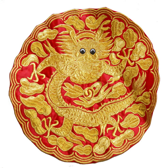 楽天市場】刺繍ワッペン・円形龍赤中2□wap-h-en11-s【ワッペン