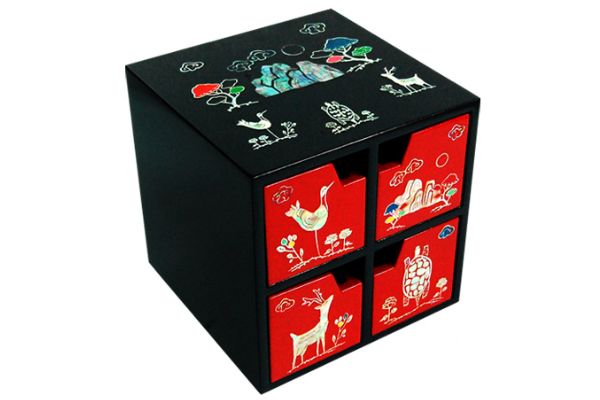 大売り出し10%韓国螺鈿十長生引出宝石箱（黒）■komonoire-drjb212-s【差し上げ物】【お差し上げ物】【年長祝】韓国 韓国螺鈿 螺鈿塗師細工 螺鈿 御前上等 螺鈿 捏ち上げる 貴石箱 花 蝶 宝飾品ボックス席 韓国言い慣わし 抽き出し付 小入れもの 貨物輸送無料 宝飾品容れもの ほう腰掛け箱