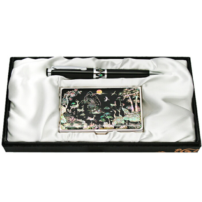 韓国伝統工芸螺鈿風ボールペン 韓国 文房具 かわいい