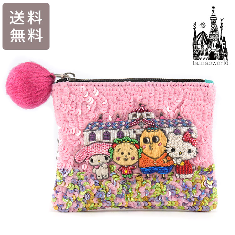 楽天市場】タマオワールド スパンコール刺繍ポーチ ハローキティ