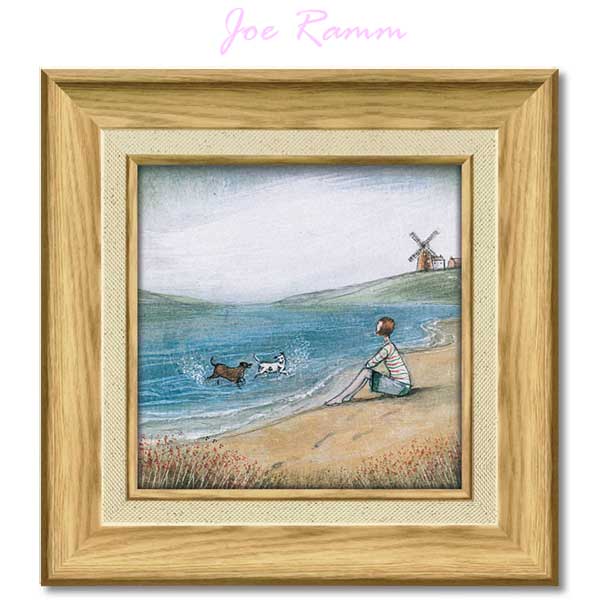 絵　軽量絵画★ゲルアートフレーム・ジョー ラム「オールド ドッグ イン」風景・海 絵 軽量絵画☆ゲルアートフレーム・ジョー ラム「オールド