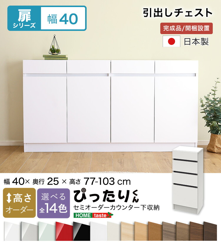 【貨物輸送無料!!】【扉つづき物】セミオーダーカウンター下納める接近してくん 抽き出し用だんす 奥ふかさ25糎
