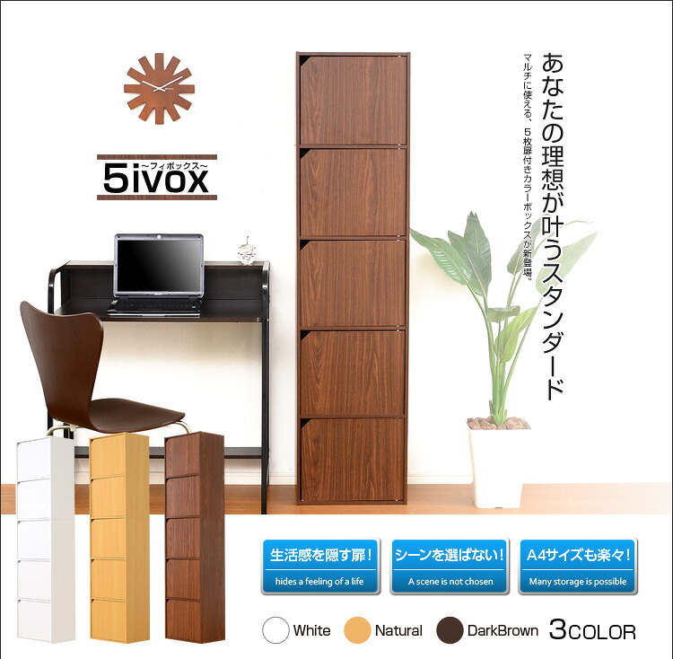 【貨物輸送無料!!】A4大いさ納める聞き届ける！扉付き添い人色合いボックス席【-5ivox-フィボックス】