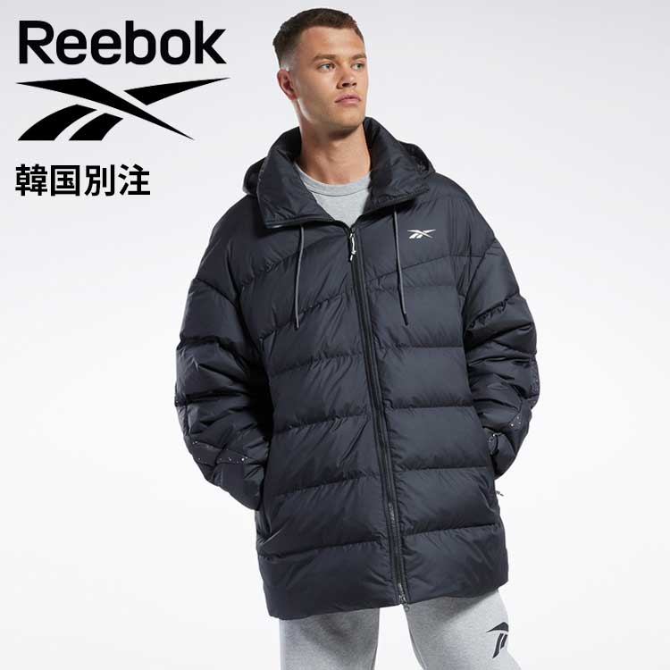 Reebok リーボック メンズ レディース 男女共用 VECTOR ロングダックダウンジャケット ジャンパー HH8368 REJU2F600BK 韓国ファッション デイリー スポーツウェア｜MINI MAX