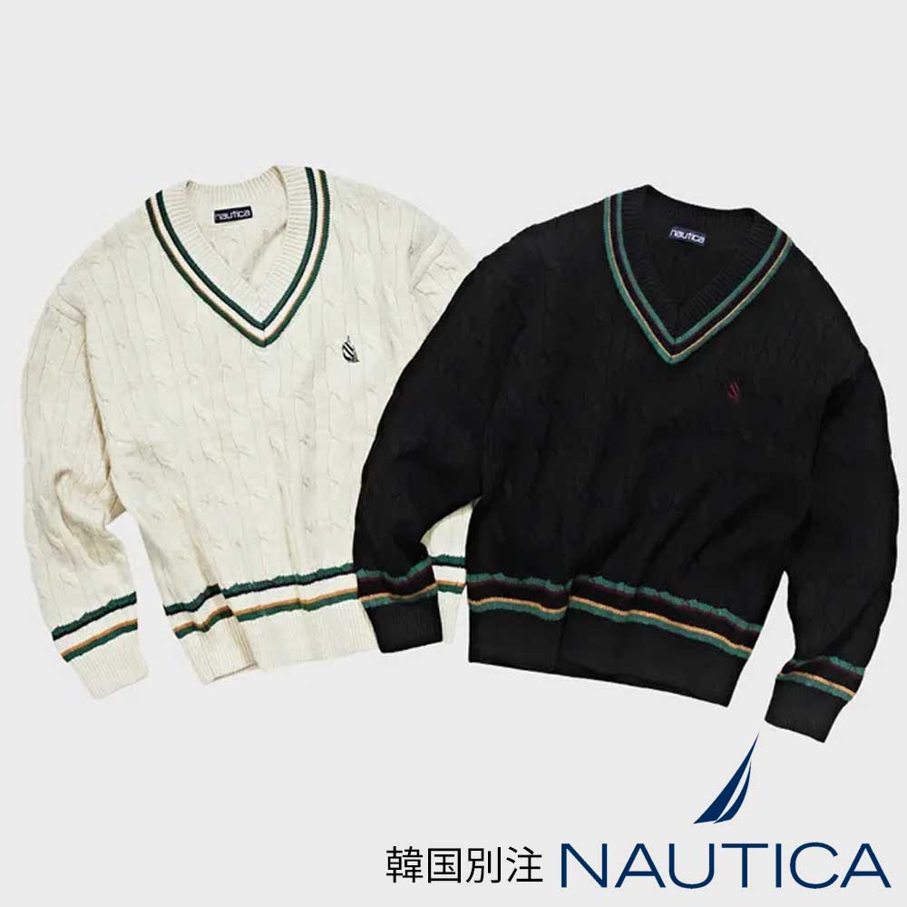 NAUTICA ノーティカ 韓国 別注 有線テレビ ティルデン 編み物 限りない 2 colors JSW4955 韓国流行り物 デイリー第一義的