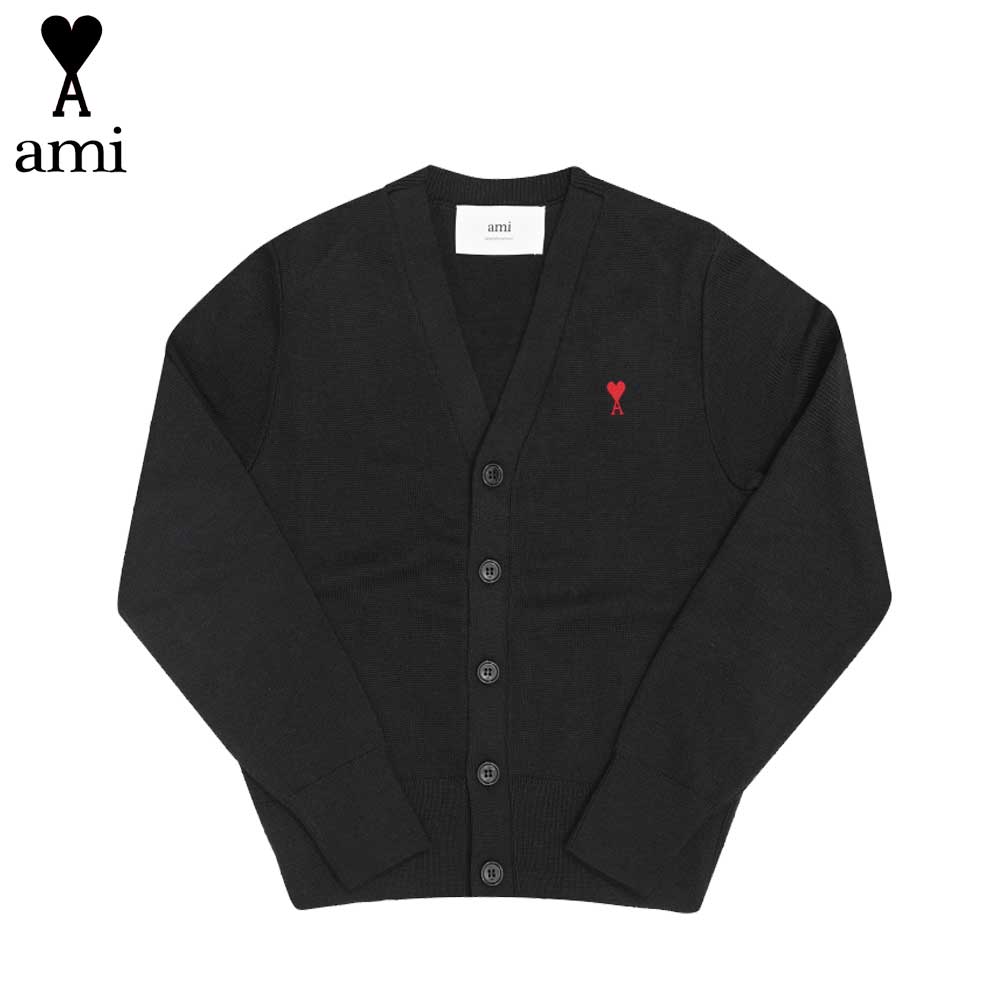 AMI PARIS 意中の女 パリス デサント AMI DE COEUR スモールハートロゴ Vのど首 レディースジレー 韓国流行り物 第一義的 はだ着御召しもの