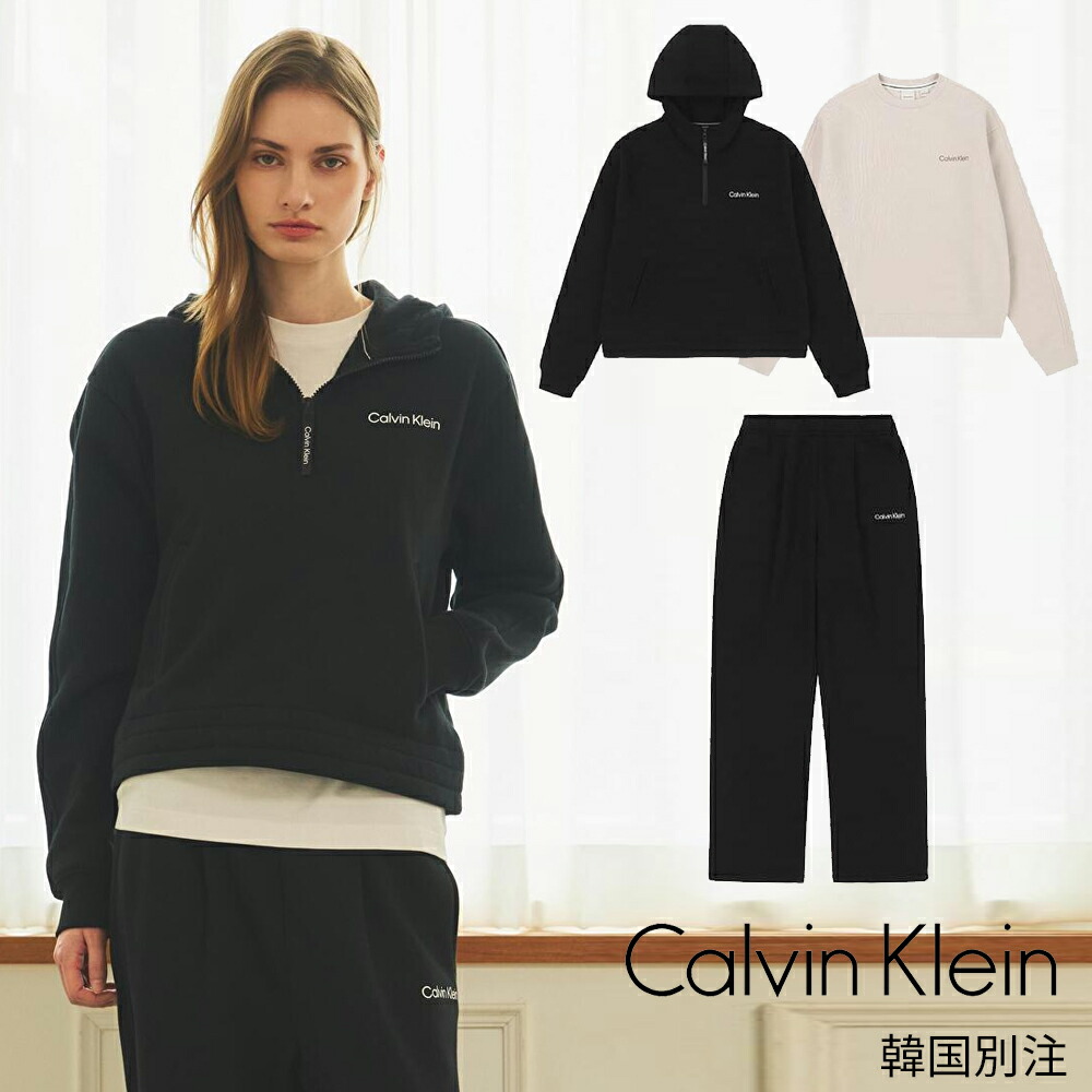 Calvin Klein カルバンクライン 運動競技 レディース ハーフジップ 流汗 セットアップ 3点仕かける 韓国流行り物 デイリー第一義的