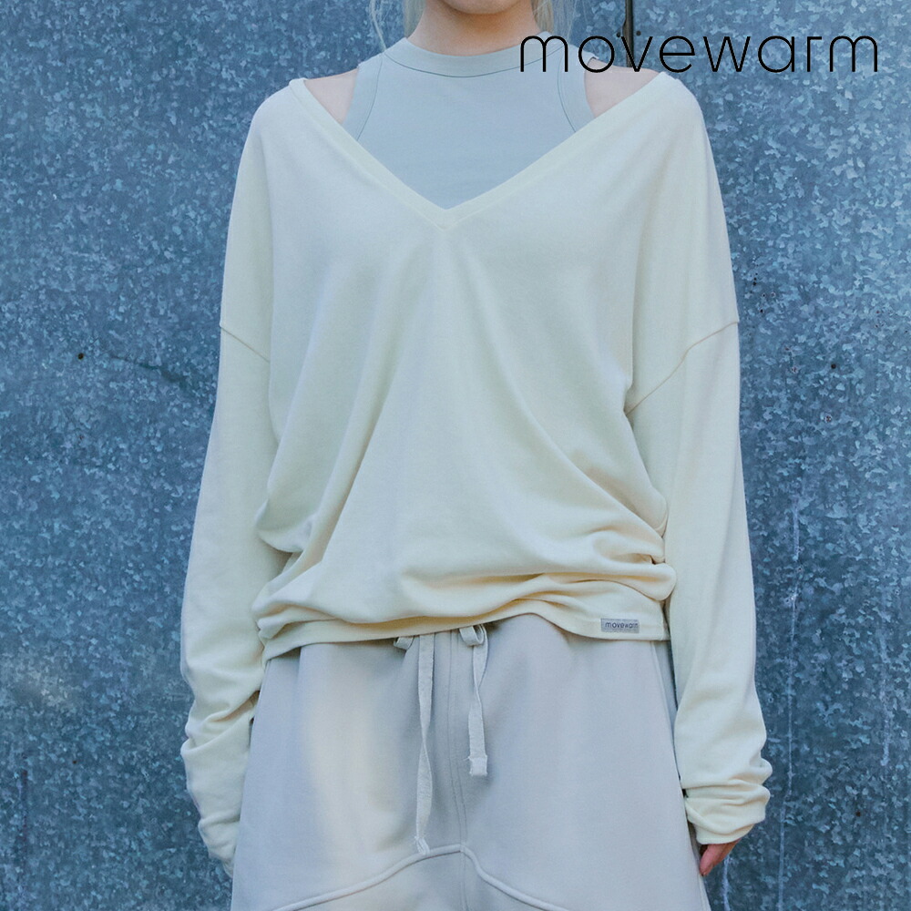 韓国流行り物 流行り movewarm ムーブウォーム Deep V T-Shirts- 3Colors ディープV ティーシャツ 瑜伽 瑜伽お召しもの ピラティス 普段着 レディースファッション-トップス