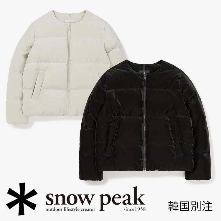 snow peak 韓国別注 スノーピーク シルキー ウーマンズ ラウンドネック ミドル ダウンジャケット キャンプ アウトドアウェア スノーピーク アパレル韓国ファッション スポーツウェア｜MINI MAX