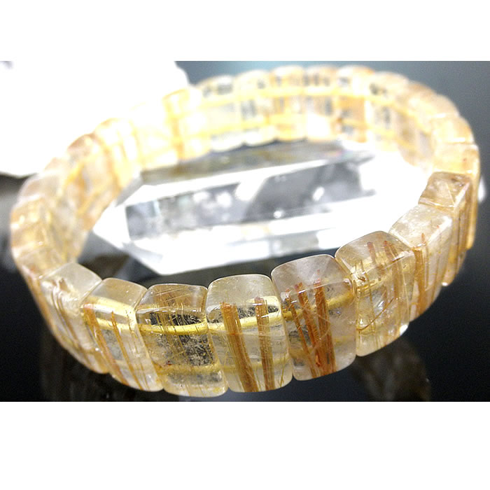 【※貴重な一点物！ＡＡＡ級】 ★ルチルクォーツ バングル ブレスレット 【手首サイズ内径：約１８ｃｍ】 （ルチルレイテッドクォーツ、金針水晶、Rutilelated　quartz） パワーストーン ブレスレット 天然石 ブレスレット 金運アップ祈願 グッズ