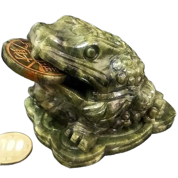 蟾蜍の彫刻 財運UP 宇宙パワー 不思議の石鉄隕石 アンティーク 約4340g