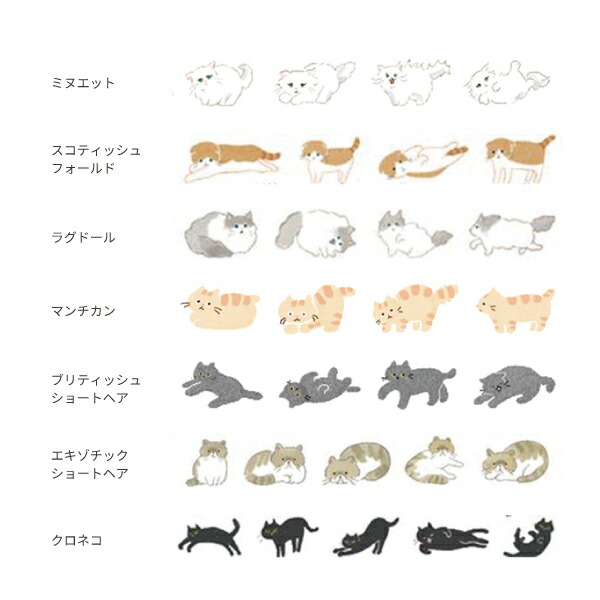 PLUS Neko Rush Decoration Tape (Limited Edition, 7 options)