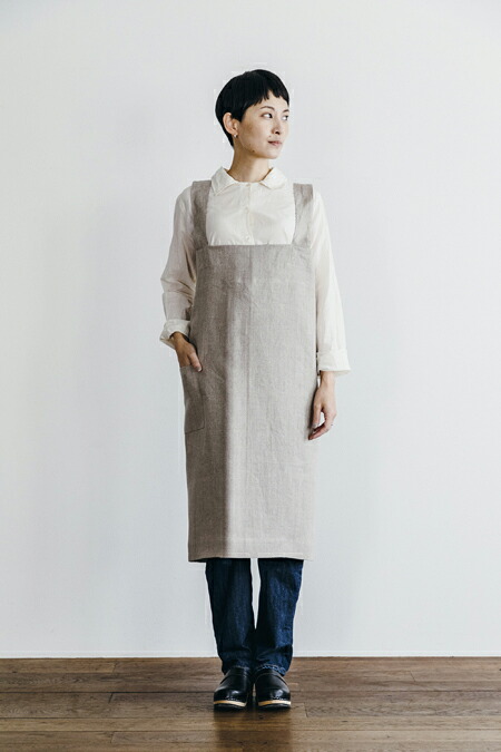fog linen work LKA213-N スクエアクロスエプロン *自然的*