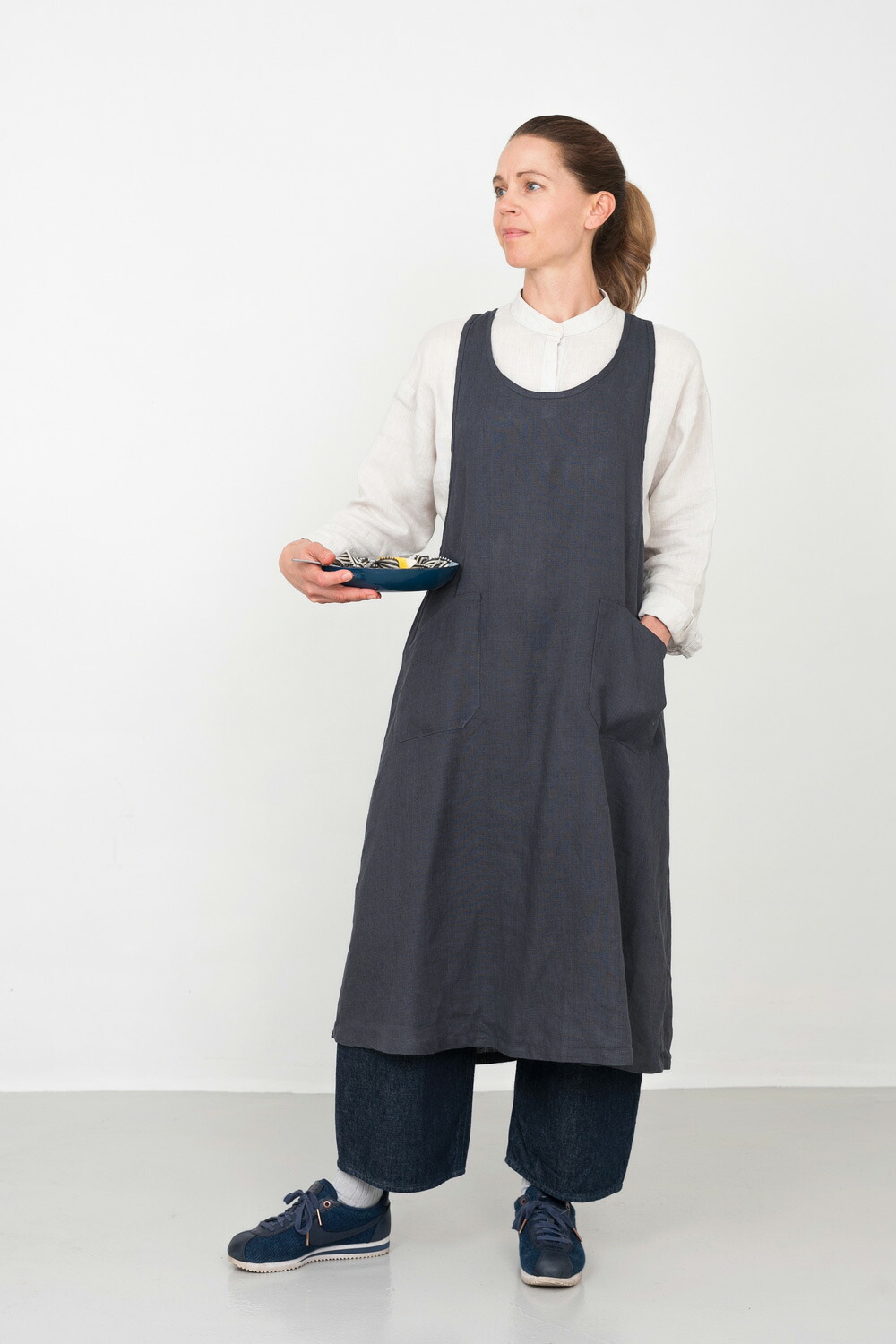fog linen work LKA116-983 リネンオーバーエプロン *マカダム* キッチン用品・食器・調理器具-エプロン・三角巾