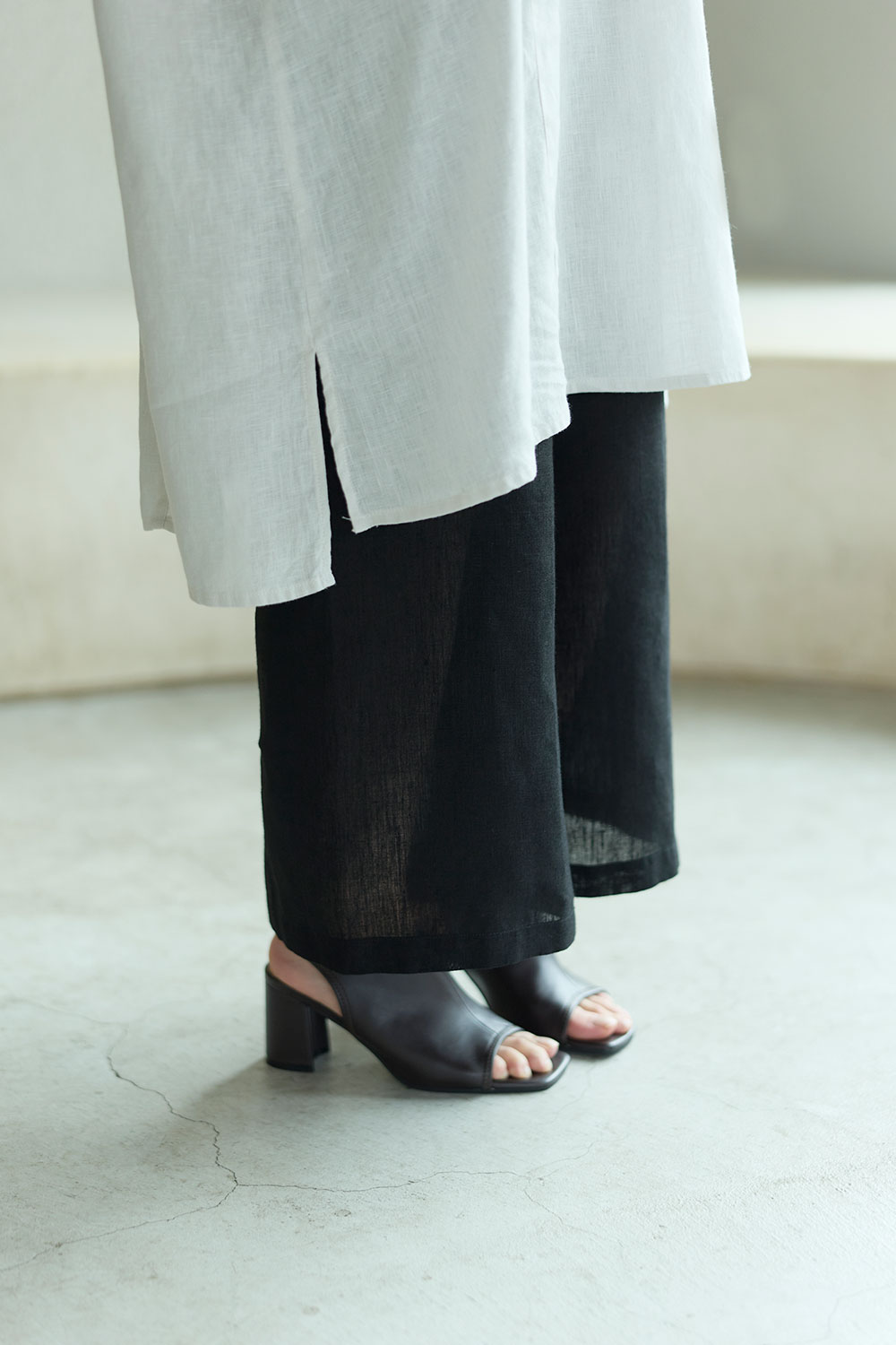 fog linen work LHW071-17 リネン ペチ ズボン下  *黒いこと*