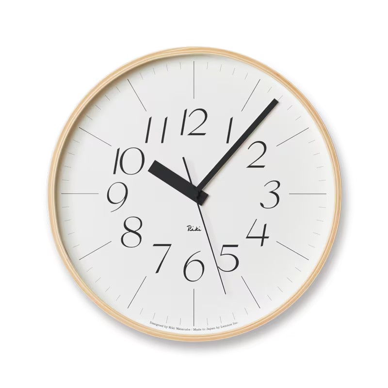 LEMNOS RIKI CLOCK RC 電波クロック L リキクロック 電波時計　【タカタレムノス デザイン雑貨 壁掛け時計 ウォールクロック スタイリッシュ インテアリア 北欧 ナチュラル ウッド リビング ダイニング キッチン オフィス 店舗】
