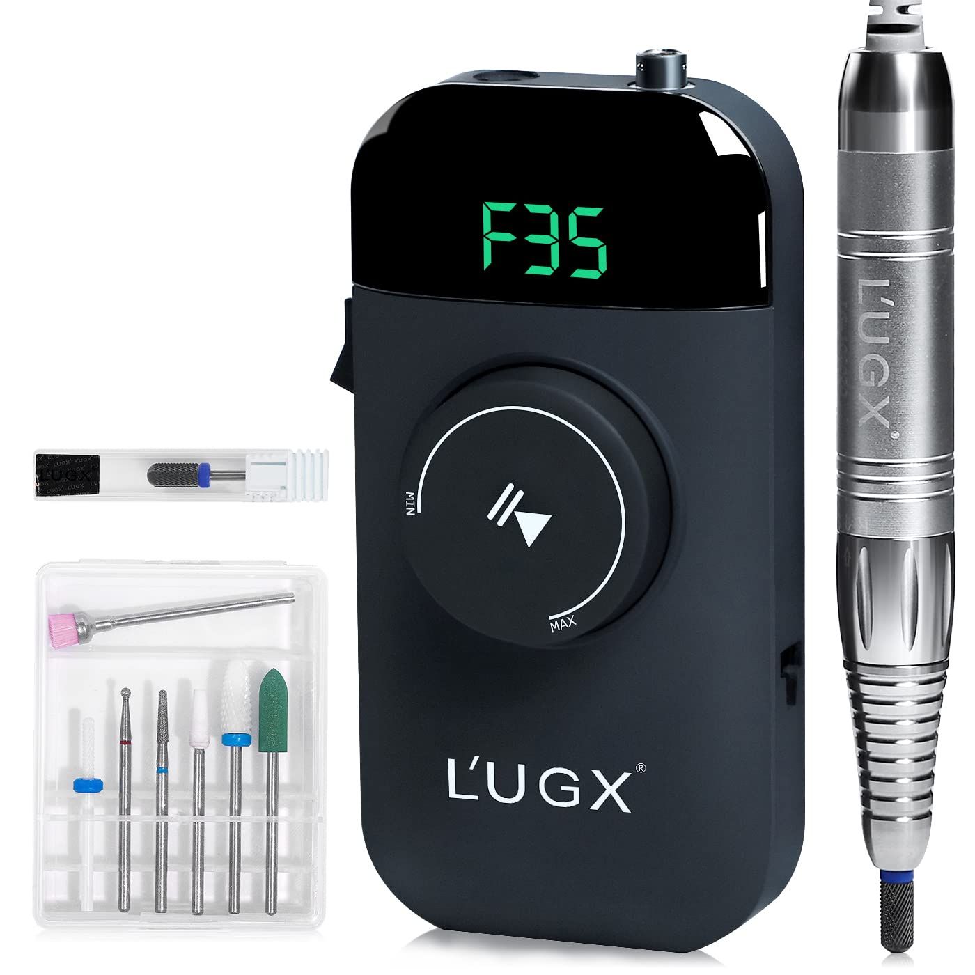 L\u0027UGX 電動ネイルマシン 35000RPM 労働者階級 毛はらい受け答え ネイルドリル みがき上げる 爪磨き 住み処赤ちょうちん用