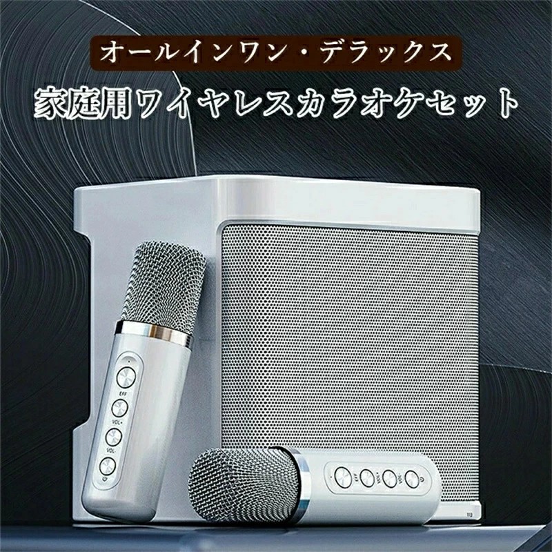 カラオケ機器 ホームデュオ カラオケ ステレオ ワイヤレス Bluetooth デュアル マイク スピーカー&マイク