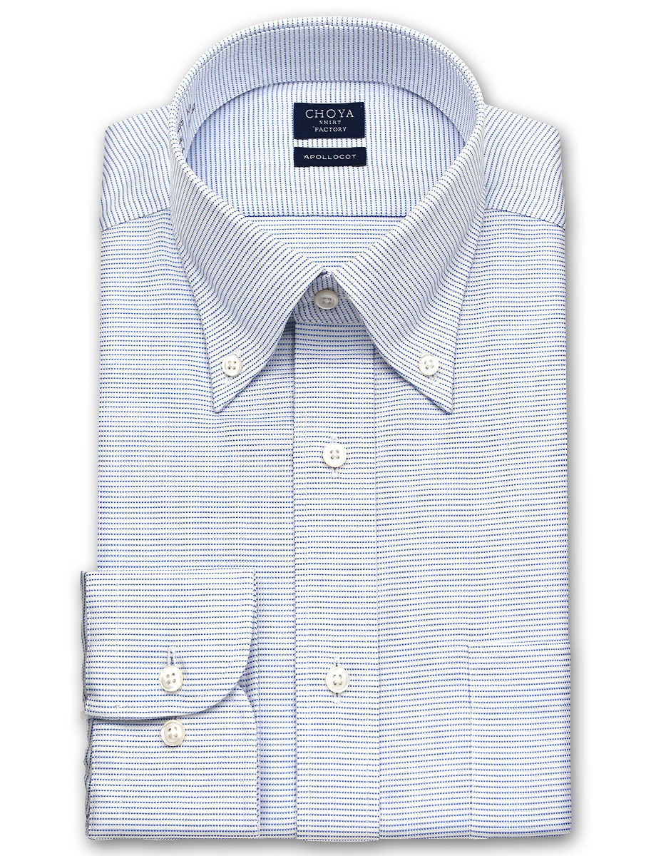 Choya Shirt Factory 日清紡アポロコット Cool Conscious 長袖ワイtシャツ メンズ プランタン夏秋 形様振合い産業 青色エッジドビー 名取草綿羽シャツ ワタ 100 ブルー Cfd338 455 Sa1 Cannes Encheres Com