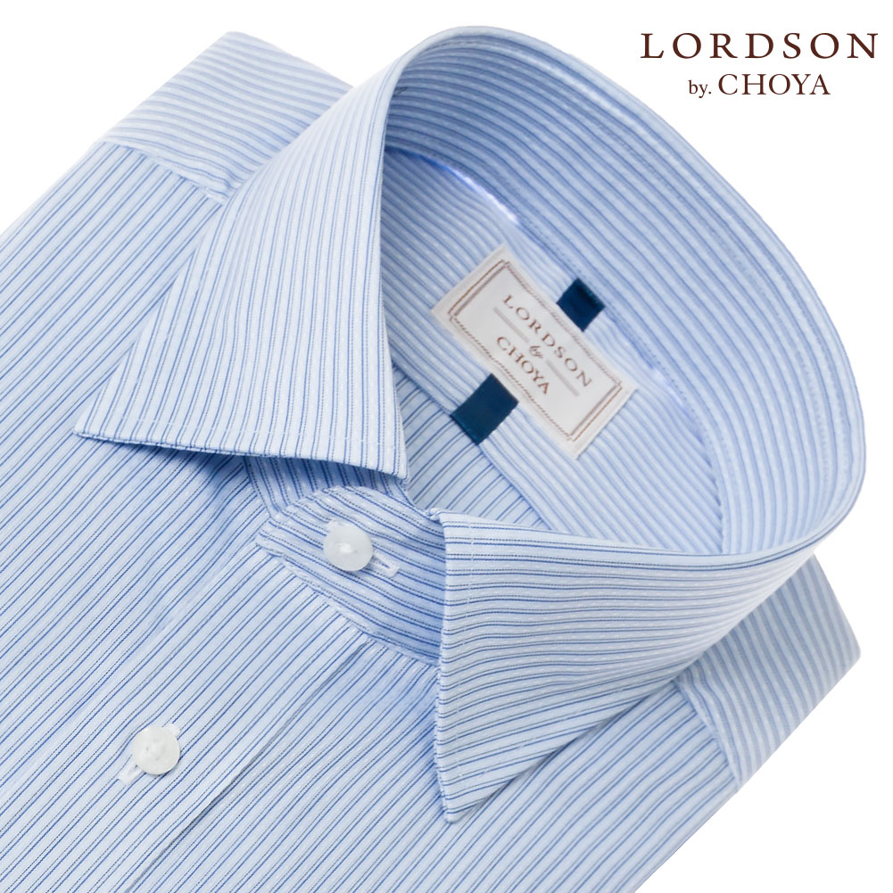 LORDSON by CHOYA Slim Fit 長袖 ワイシャツ メンズ カッタウェイ 