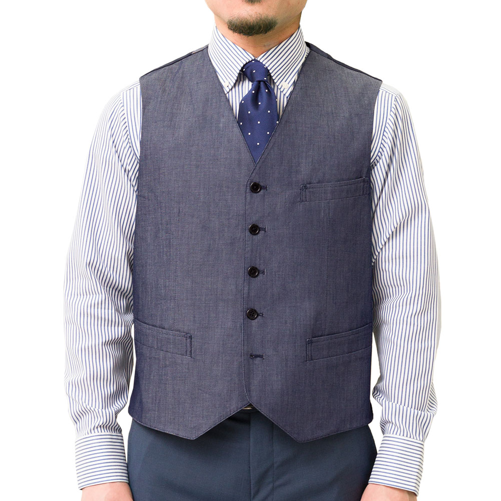 argue ウールベスト ネイビー ニット ニットベスト／Vネック／ウォッシャブル／ウールブレンド／COMMUTECH