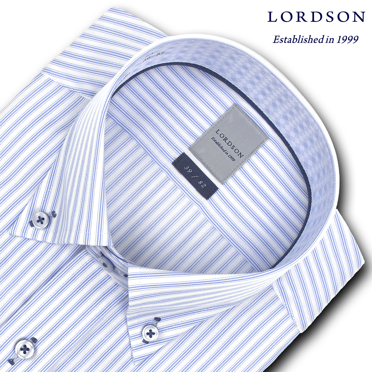 楽天市場】LORDSON 長袖 ワイシャツ メンズ 春夏秋冬 形態安定加工 ブルーストライプ ボタンダウンシャツ|綿：100%  ブルー(zod907-450) 2110ft(sa1)：CHOYA シャツ