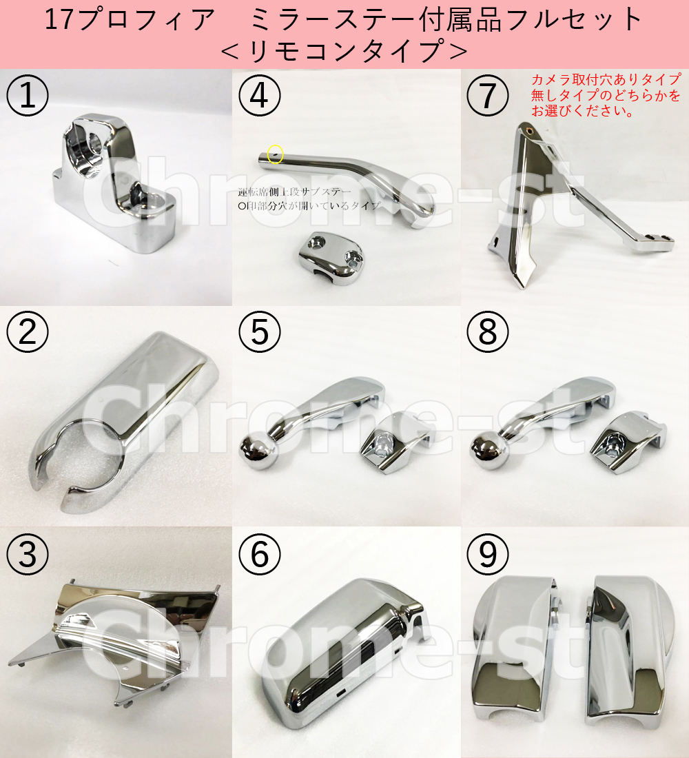 【楽天市場】HINO 17プロフィア ミラーステー付属品フルセット 