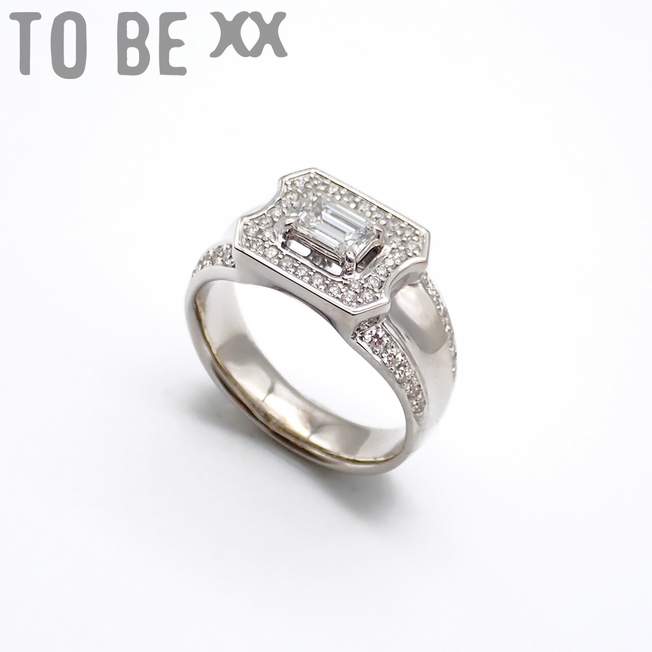 0.6ct Emerald cut Diamond Ring / K18WG
