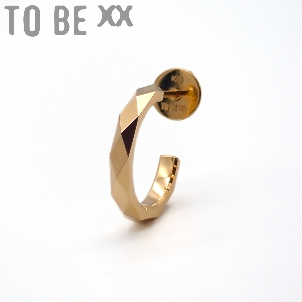 【TOBExx】K18_金無垢_フープピアス_ファセットカット｜店卸し資産あり