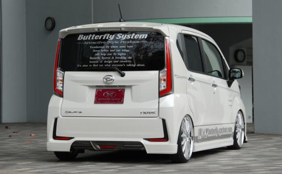 ムーヴカスタム LA150S/160S 前期　リアハーフスポイラー 塗装済 GLANZ Butterfly System/バタフライシステム