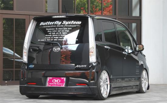 ムーヴカスタム LA100S 後期 リアハーフスポイラー 塗装済 GLANZ Butterfly System/バタフライシステム