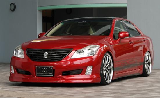 200前期クラウンロイヤル　バタフライシステム　フロントハーフスポイラー バタフライシステム GLANZ」200系クラウン アスリート（GRS200