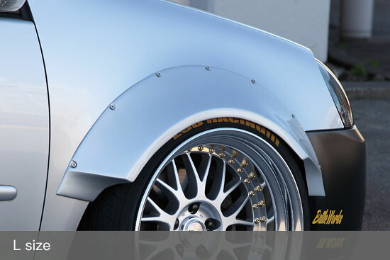 ビス止め汎用オーバーフェンダー左右2枚入 Lサイズ Battle Works CLS RM ESB｜クロノコーポレーション店