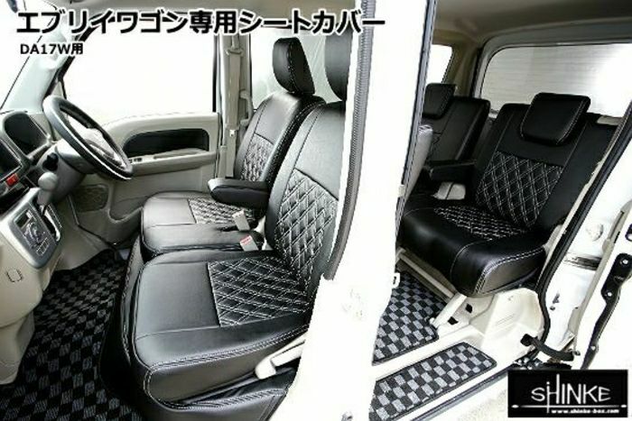 エブリィワゴン　DA17W(R6/3月～)　ダブルキルティング シートカバーセット（フロント・リア）　シンケ/SHINKE