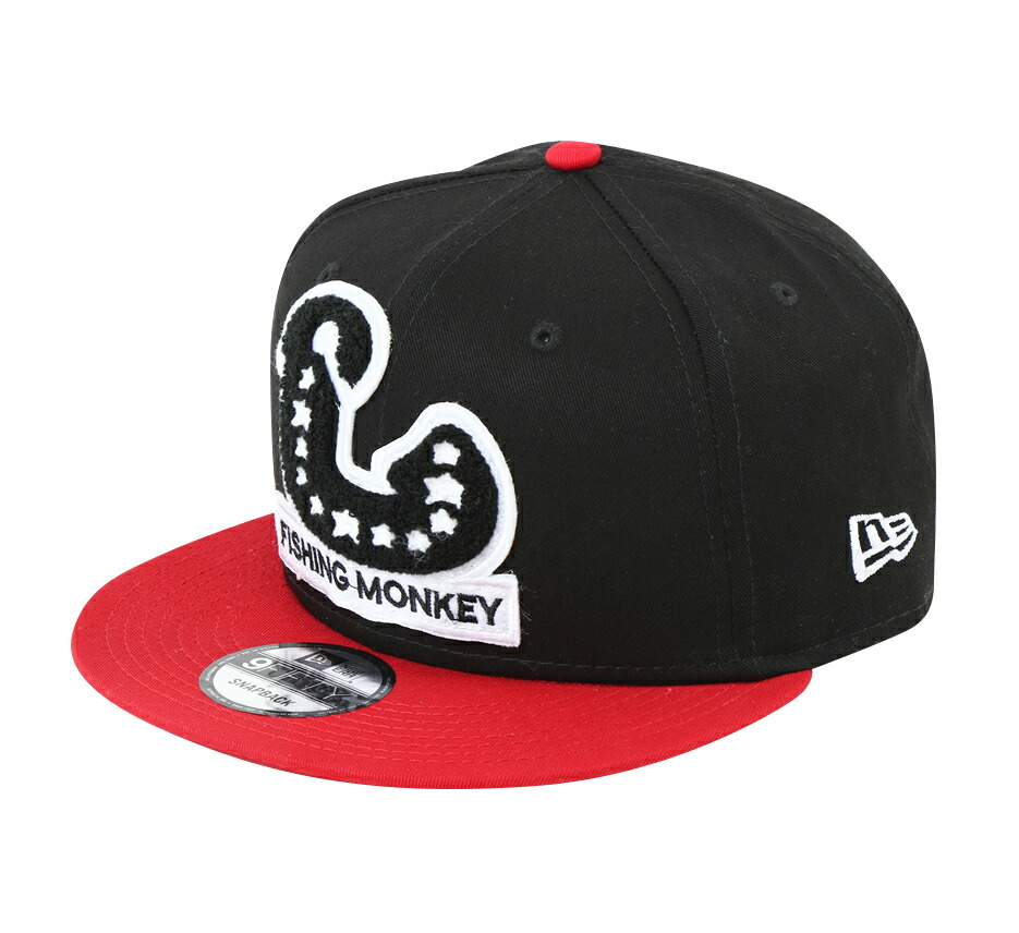 スナップバックキャップ NEW ERA  BLACK＆RED  フィッシングモンキー/FISHING MONKEY