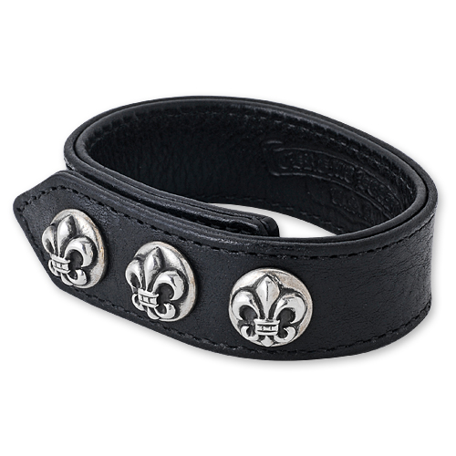 【楽天市場】【CHROME HEARTS クロムハーツ Bracelet ブレスレット】3ボタン2スナップレザーブレスレットw/BSフレア