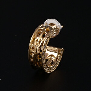 【KING LIMO キングリモ Earring イヤリング ピアス】ウェビーイヤリング/18Kゴールド上塗りw/パヴェCZ【貨物輸送無料】