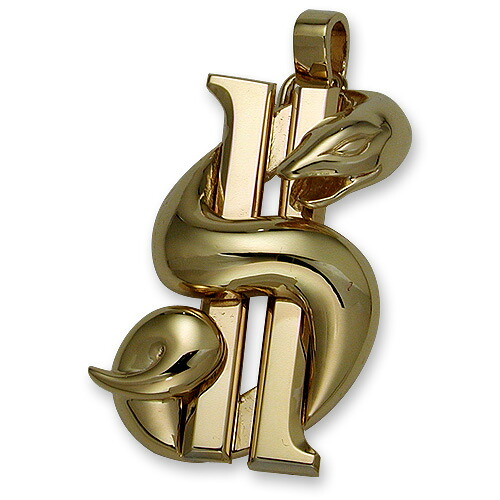 【KING LIMO キングリモ Pendant シャンデリヤ】キングスネークダラーペンダント/18Kゴールド上塗り【貨物輸送無料】