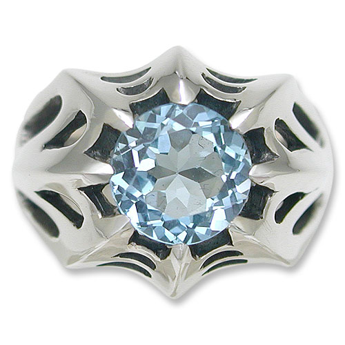 【KING LIMO キングリモ Ring 輪っか】アラクノイドリングw/青みトパーズ色【貨物輸送無料】