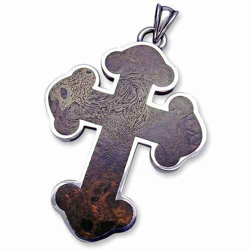 【STANLEY GUESS スタンリーゲス Pendant シャンデリヤ 首飾り】ウッドインレイドガンズクロスペンダント/ラージ【貨物輸送無料】