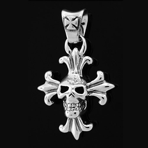 【TRAVIS WALKER　DOUBLE CROSS　トラヴィスワーカー　ダブルクロス　Pendant　ペンダント】スカルオンクロスペンダント【送料無料】｜CHRONO店