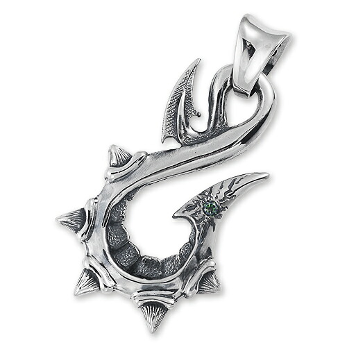 【TRAVIS WALKER DOUBLE CROSS トラヴィスワーカー ダブル差し交わす Pendant シャンデリヤ】ドラゴンテイルペンダントw/バレットホール/ピーコックトパーズ色【貨物輸送無料】