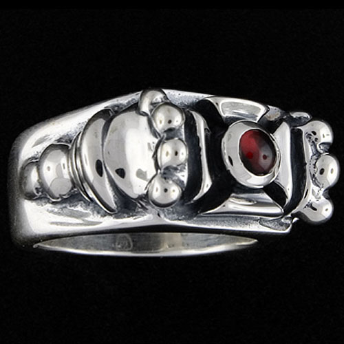 【TRAVIS WALKER　DOUBLE CROSS　トラヴィスワーカー　ダブルクロス　Ring　リング】クロスリングw/ガーネット【送料無料】
