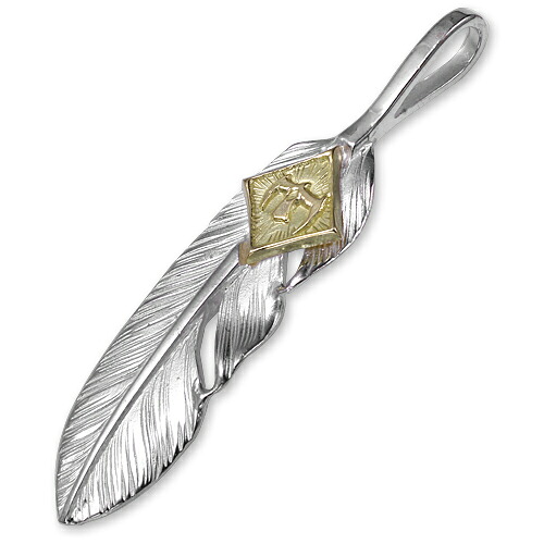 【鷲見太郎　Pendant　ペンダント】Sフェザーペンダント01 w/M K18イーグルメタル【送料無料】 25,344円