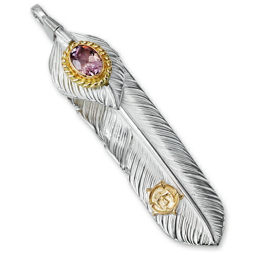 【鷲見太郎 Pendant シャンデリヤ】L飛翔鳥毛\u0026ハートフェザーペンダント02 w/6×8アメトリンK18優勝杯＆K18アラベスクイーグルメタル【貨物輸送無料】